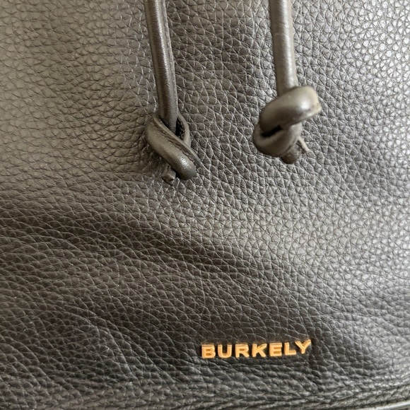 Burkely Black Pebbled Leather Drawstring Backpack - Picture 2 of 10